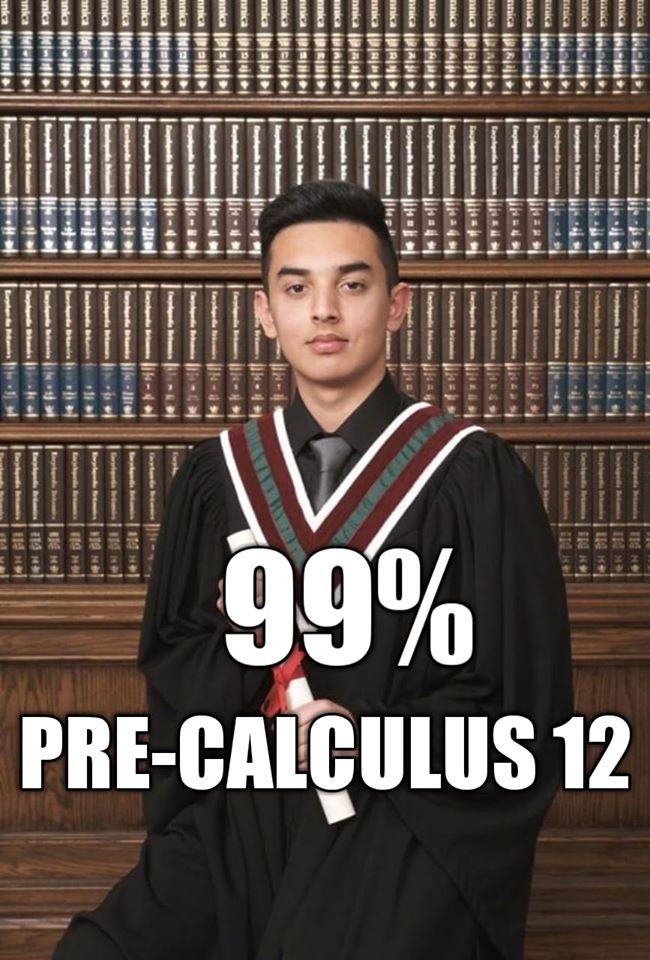 OOTB Tutoring student result: 99% in Pre-Calculus 12, Surrey BC