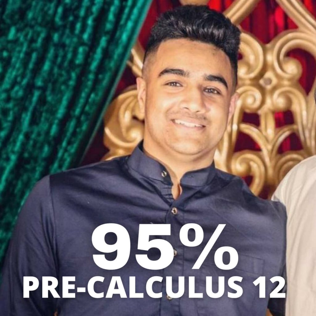 OOTB Tutoring student result: 95% in Pre-Calculus 12, Surrey BC