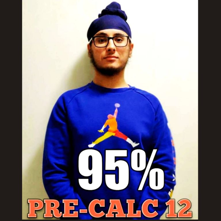 OOTB Tutoring student result: 95% in Pre-Calculus 12, Surrey BC