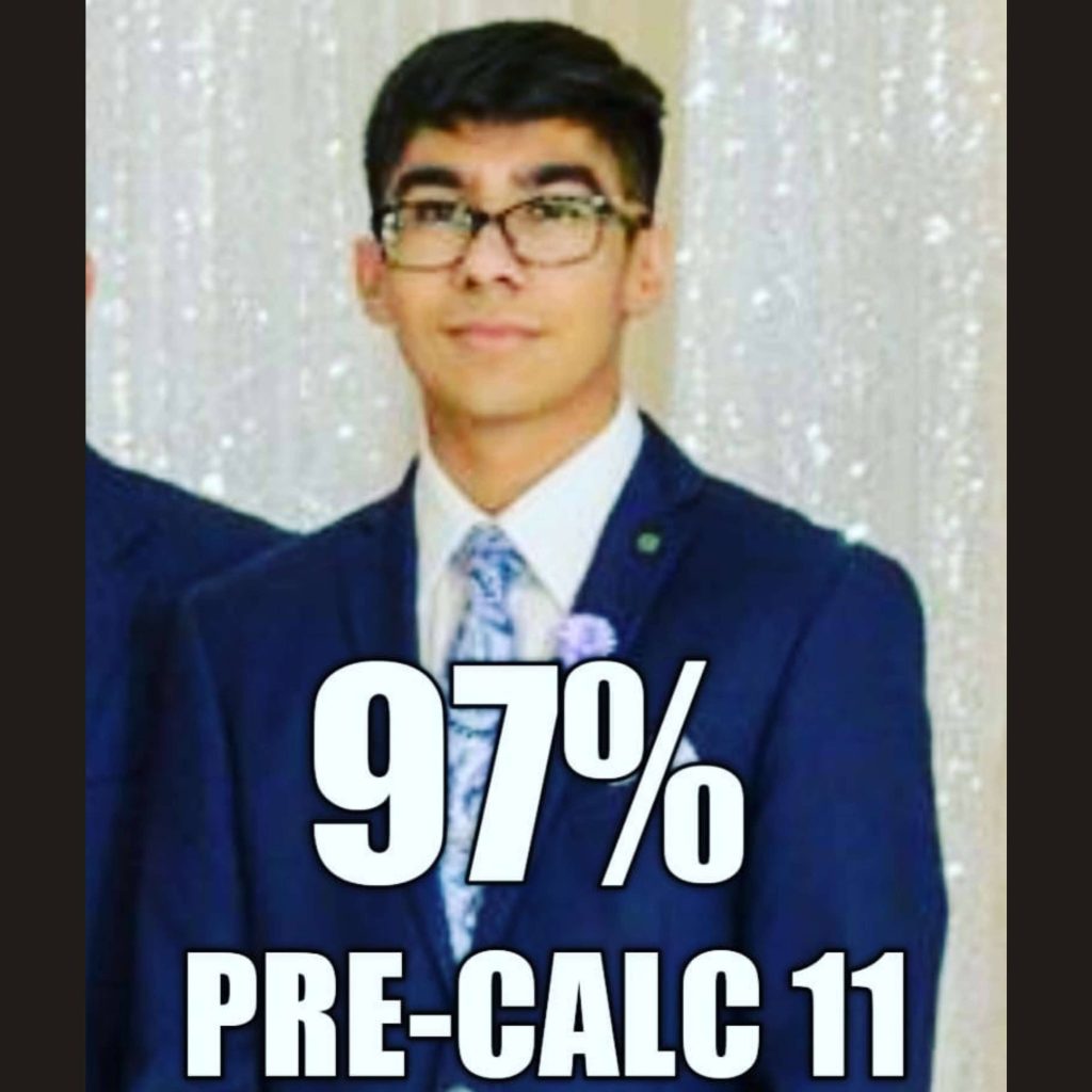 OOTB Tutoring student result: 97% in Pre-Calculus 11, Surrey BC
