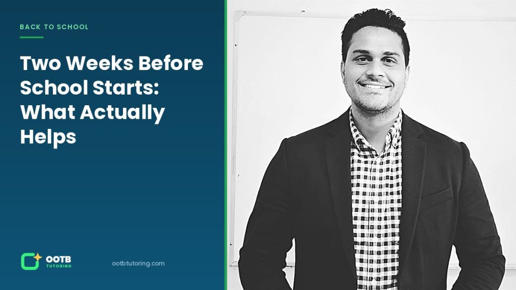 Jag Uppal, founder of OOTB Tutoring in Surrey BC, at the teaching whiteboard