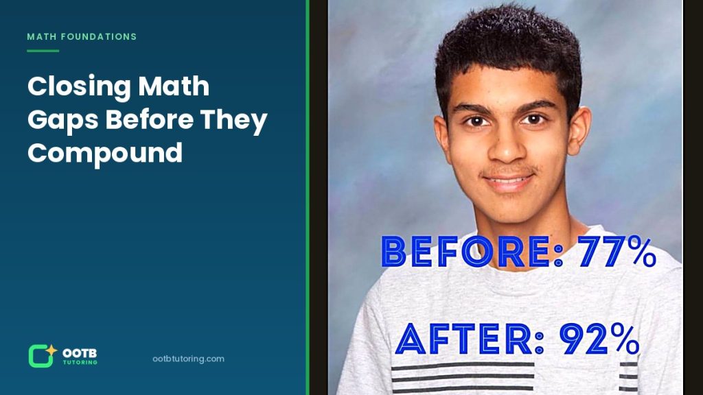 OOTB Tutoring student in Surrey BC whose math mark moved from 77 to 92 percent