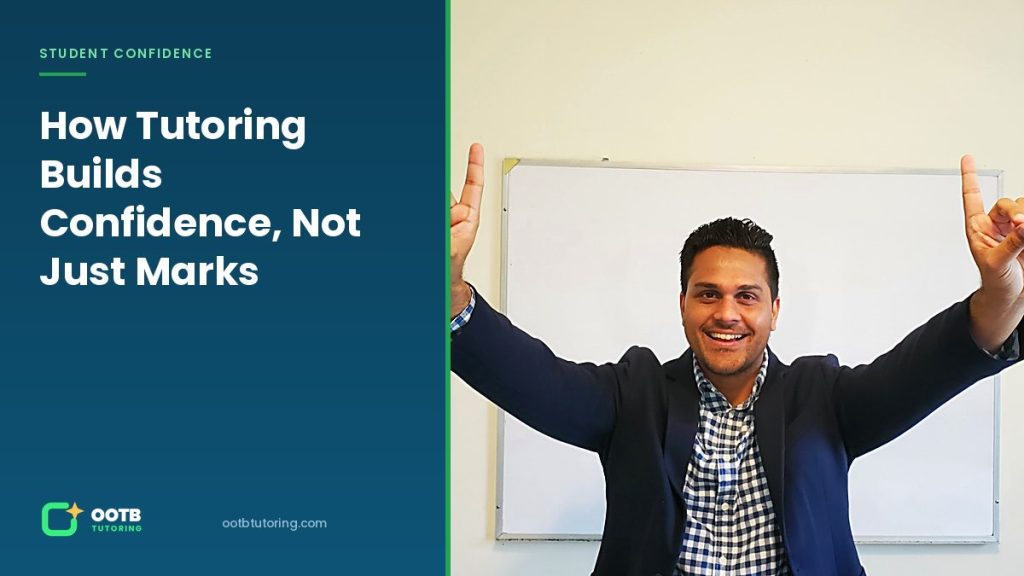 Tutor at OOTB Tutoring in Surrey BC celebrating a student result