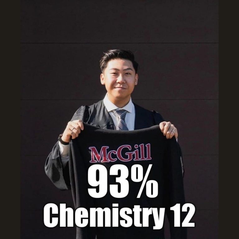 OOTB Tutoring student result: 93% in Chemistry 12, Surrey BC