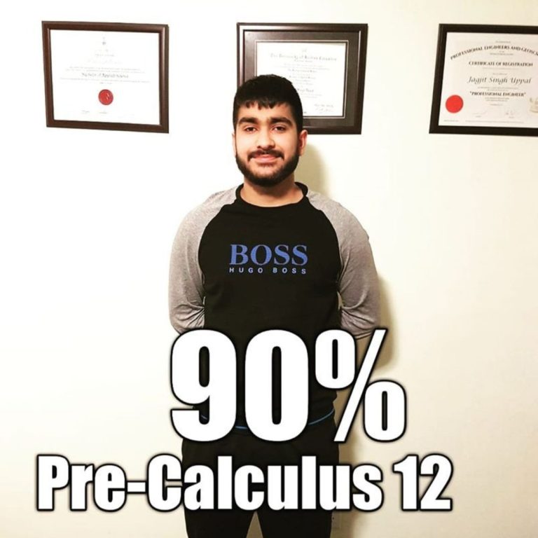 OOTB Tutoring student result: 90% in Pre-Calculus 12, Surrey BC