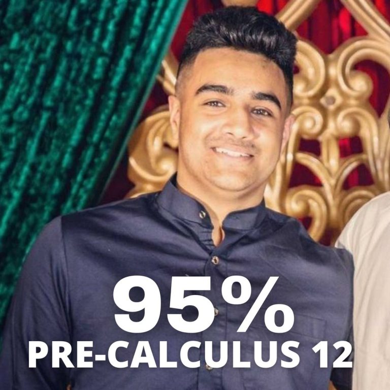 OOTB Tutoring student result: 95% in Pre-Calculus 12, Surrey BC