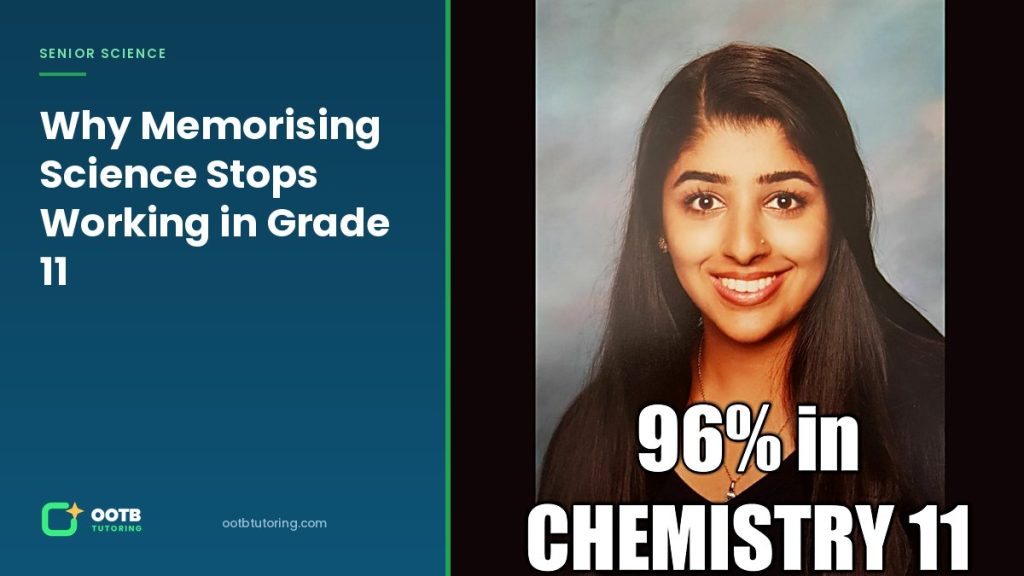 OOTB Tutoring student in Surrey BC who finished Chemistry 11 with 96 percent